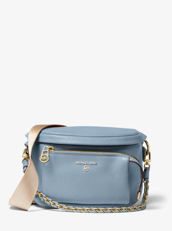 Damske Crossbody Kabelka Michael Kors Slater Medium Pebbled Leather Sling Pack Modre - Kabelky Michael Kors Outlet | SFWJG-3254